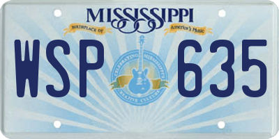 MS license plate WSP635