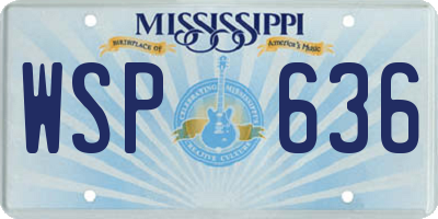 MS license plate WSP636