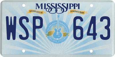 MS license plate WSP643