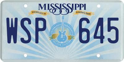 MS license plate WSP645