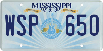 MS license plate WSP650