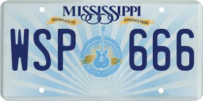 MS license plate WSP666