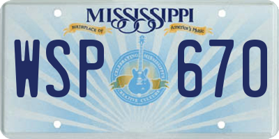 MS license plate WSP670