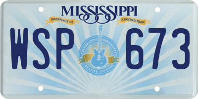 MS license plate WSP673