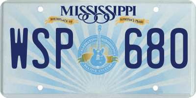 MS license plate WSP680