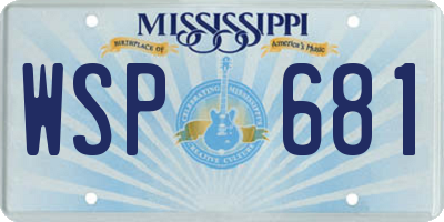 MS license plate WSP681