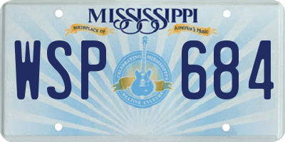 MS license plate WSP684