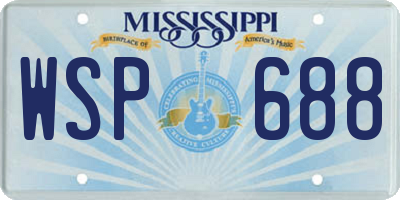 MS license plate WSP688