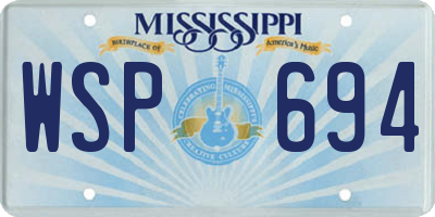 MS license plate WSP694