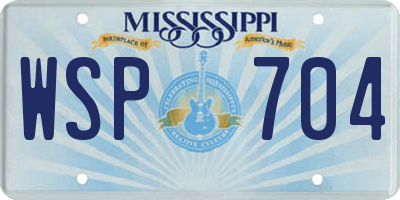 MS license plate WSP704