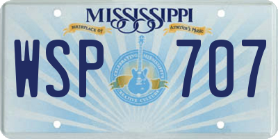MS license plate WSP707