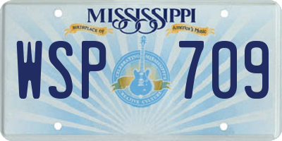 MS license plate WSP709