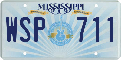 MS license plate WSP711