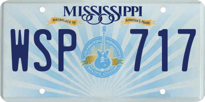 MS license plate WSP717