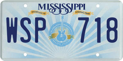 MS license plate WSP718