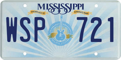 MS license plate WSP721