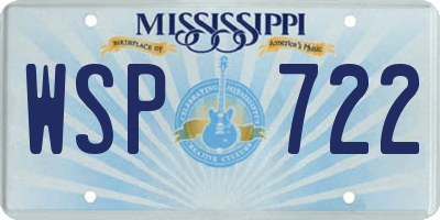 MS license plate WSP722