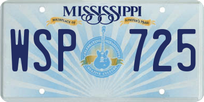 MS license plate WSP725