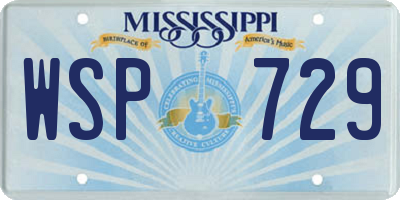 MS license plate WSP729