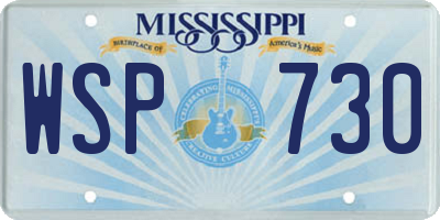 MS license plate WSP730