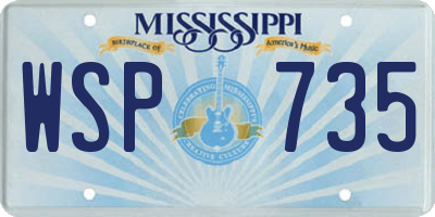 MS license plate WSP735