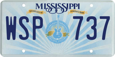 MS license plate WSP737