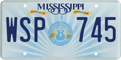 MS license plate WSP745