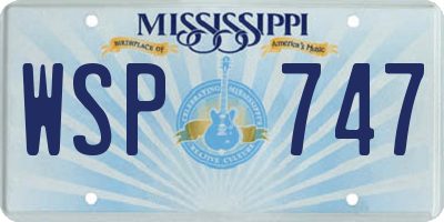 MS license plate WSP747