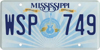 MS license plate WSP749