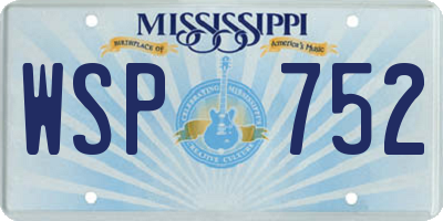MS license plate WSP752