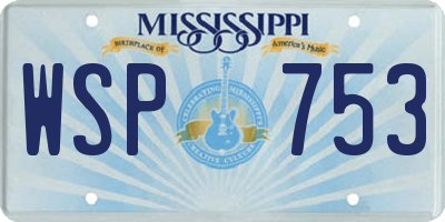 MS license plate WSP753