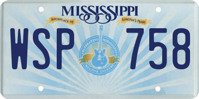 MS license plate WSP758
