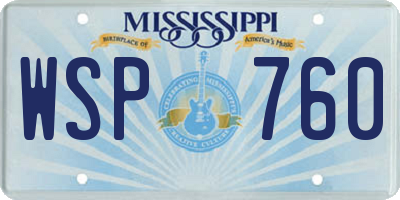 MS license plate WSP760