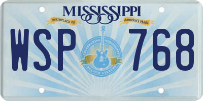 MS license plate WSP768