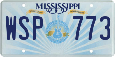 MS license plate WSP773