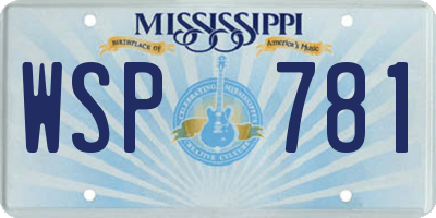 MS license plate WSP781