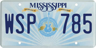 MS license plate WSP785