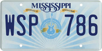 MS license plate WSP786