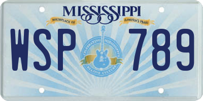MS license plate WSP789