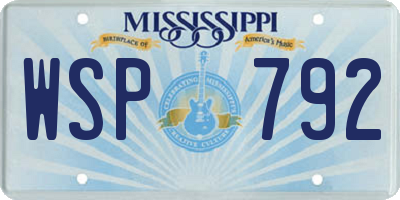 MS license plate WSP792