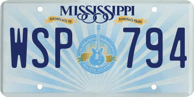 MS license plate WSP794
