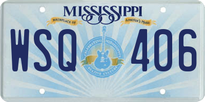 MS license plate WSQ406
