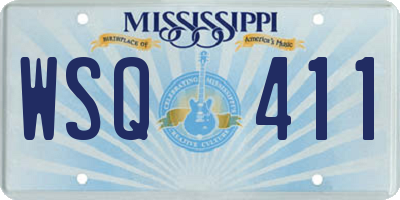 MS license plate WSQ411