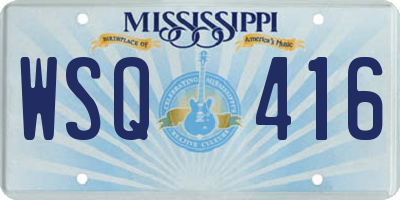 MS license plate WSQ416