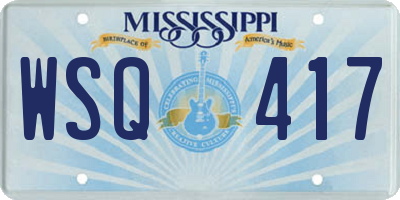 MS license plate WSQ417