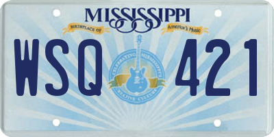 MS license plate WSQ421