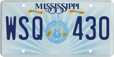 MS license plate WSQ430