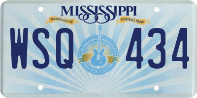 MS license plate WSQ434