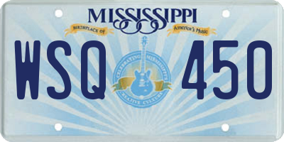 MS license plate WSQ450