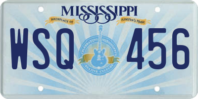 MS license plate WSQ456